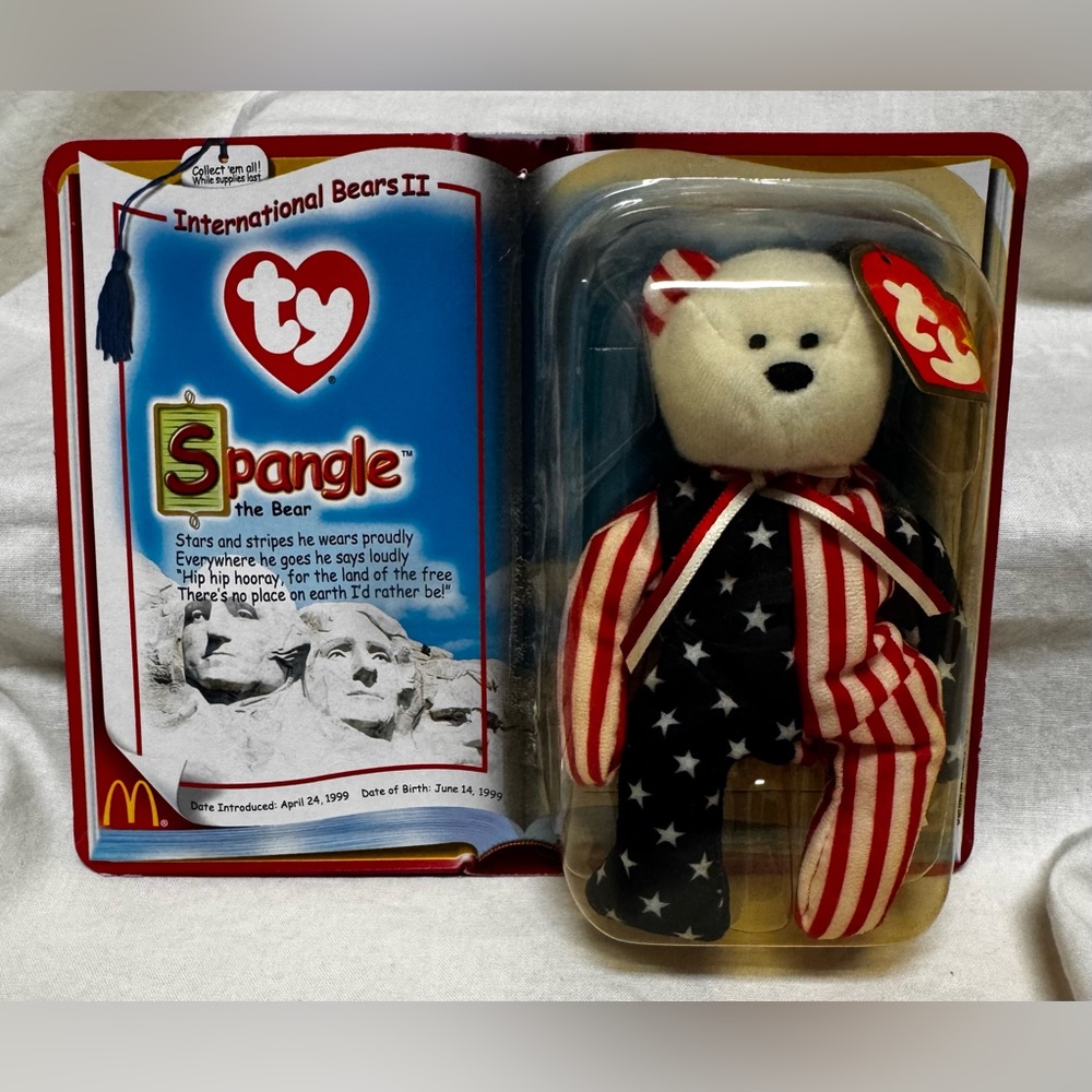 Vintage Ty McDonalds Teenie Beanie Babies 2000 Spangle The Bear Retired Rare